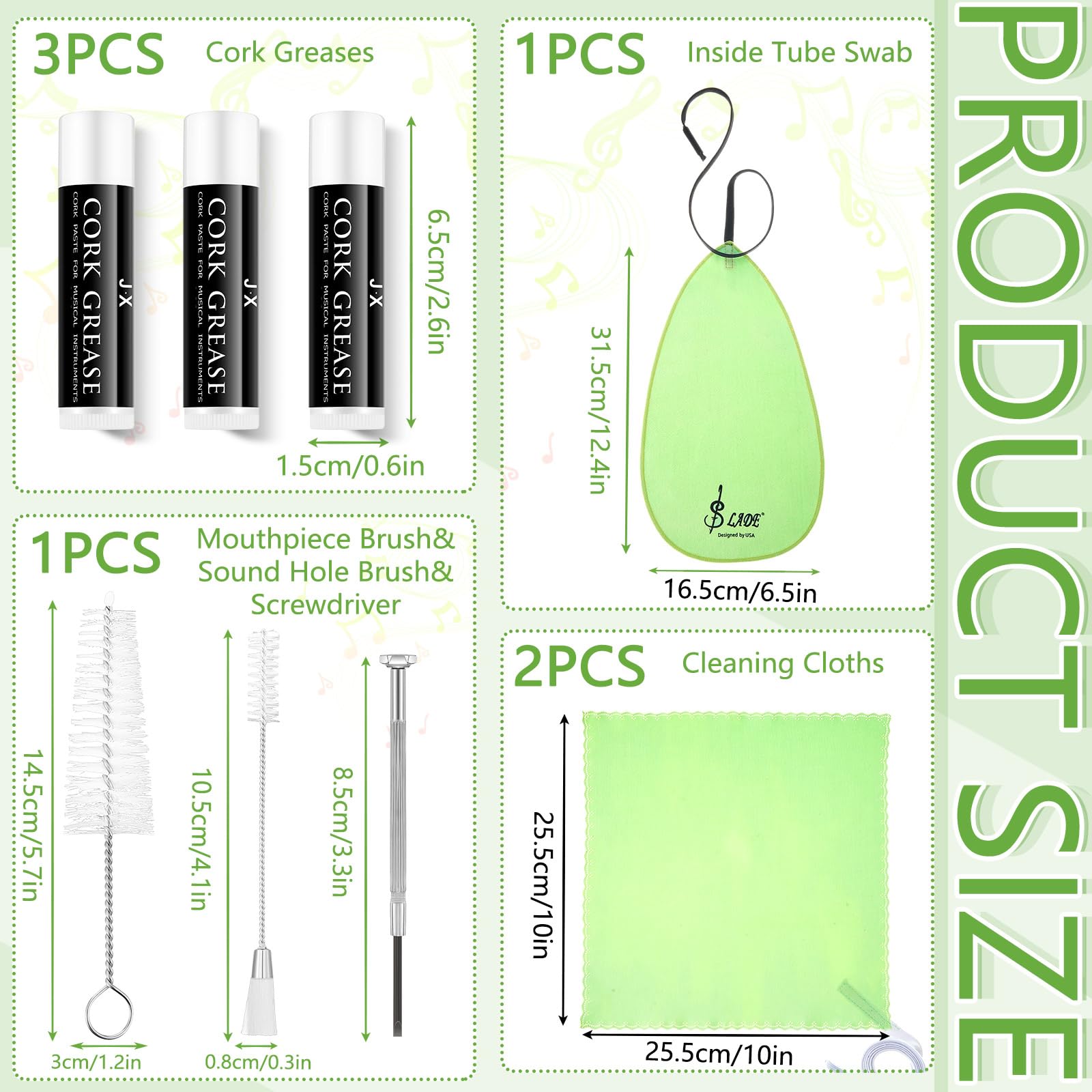 Boao 23 Pcs Clarinet Cleaning Kit Clarinet Accessories All in One Clarinet Cleaner Kit with Maintenance Kit Clarinet Swab Clarin